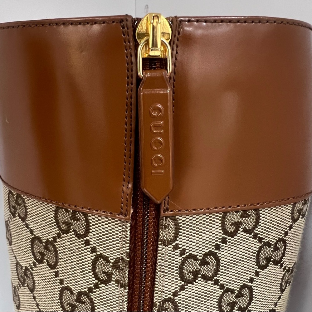 Gucci Women's GG Knee-high Boot in Tan - Picture 8 of 11